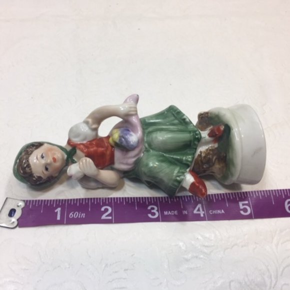 VTG Country Girl w/Apron Flowers Figurine Statue Porcelain Hand Painted 5.25" - Picture 7 of 13
